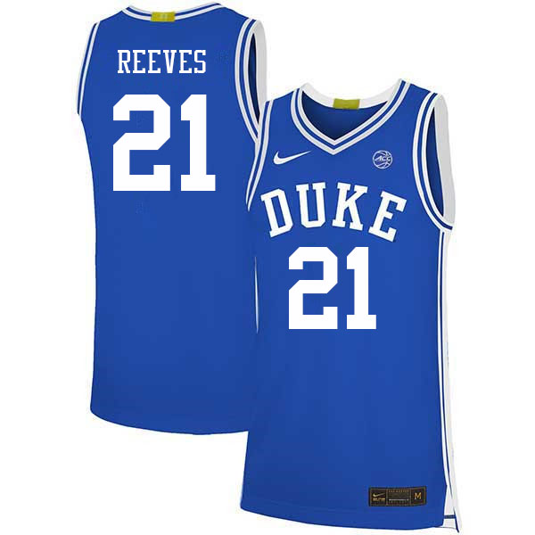 Men #21 Christian Reeves Duke Blue Devils 2022-23 College Stitched Basketball Jerseys Sale-Blue